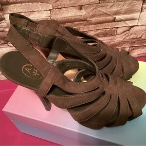 ASh Women's Brown Strappy Heels 41